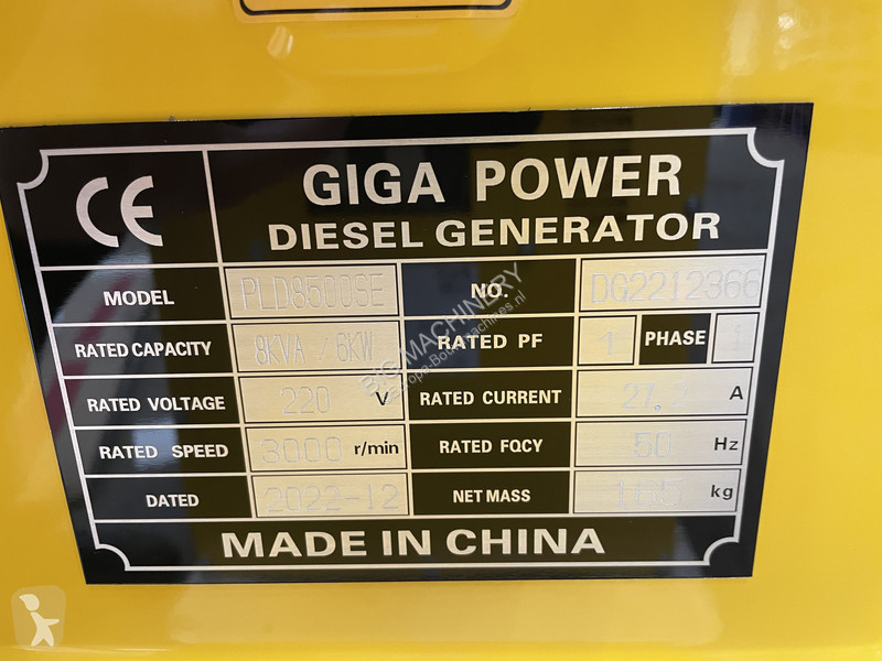 Entreprenørmaskiner  PLD8500SE 8 kVA silent...
