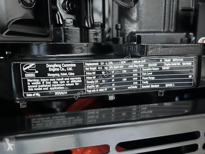 Stavebný stroj Cummins 6BT5.9-G1 - 110 kVA...