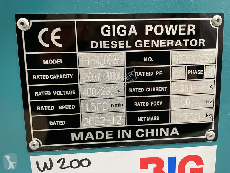 Mezzo da cantiere  250 kVA LT-W200GF silent...