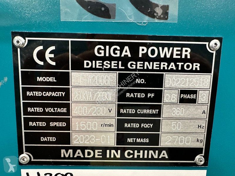 Materiaal voor de bouw  Giga power 250 kVa...