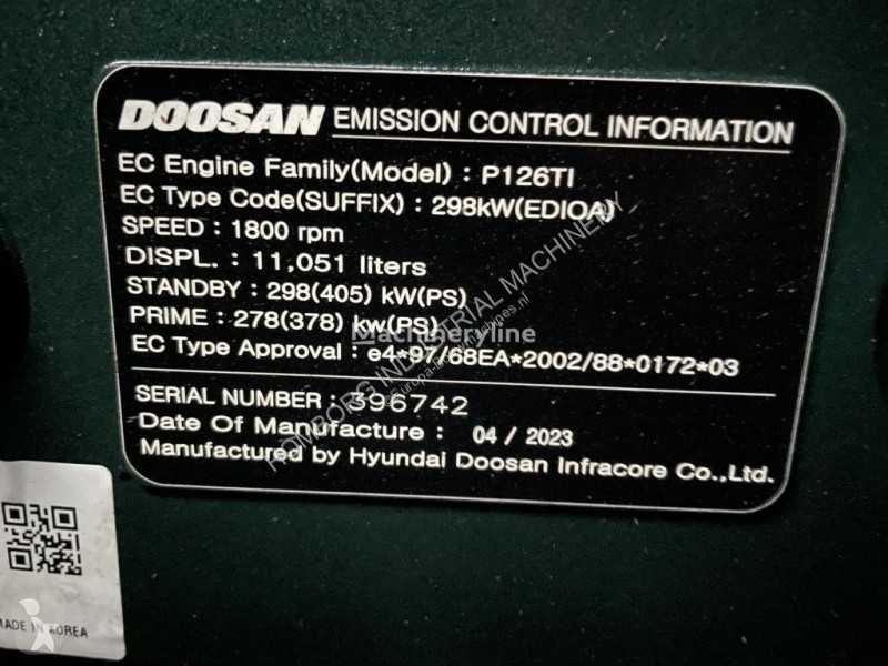 Materiaal voor de bouw Himoinsa Doosan 285 kVA
