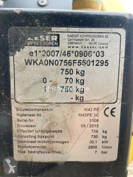 Materiaal voor de bouw Kaeser M43 Kubota 4,2 m3...