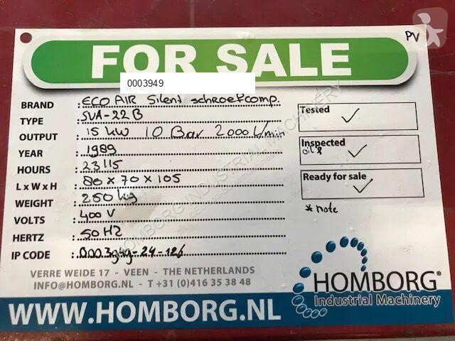 Entreprenørmaskiner EcoAir SVA 22B 15 kW 2000 L...