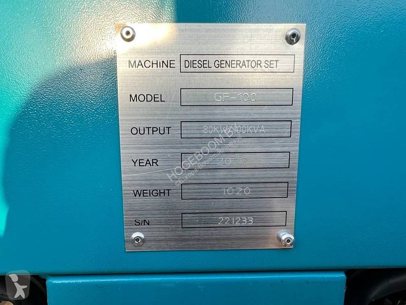 آلة لمواقع البناء Ricardo 100kva (80KW) silent...