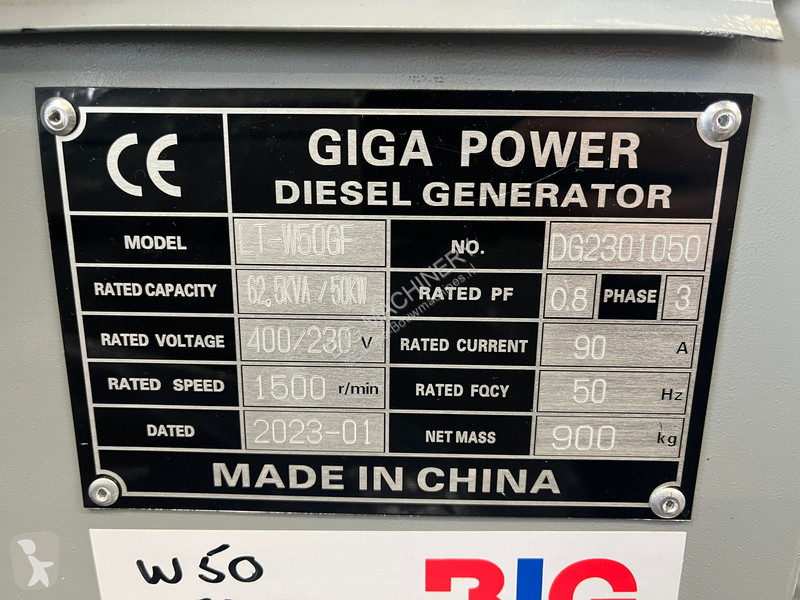Stavebný stroj  LT-W50-GF 62.5KVA silent set