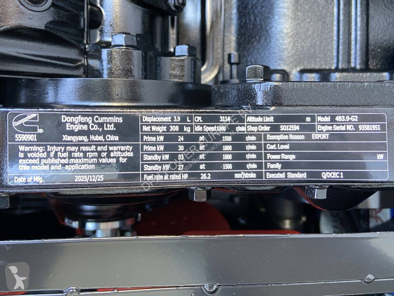 Stavebný stroj Cummins 4B3.9-G2 - 28 kVA...