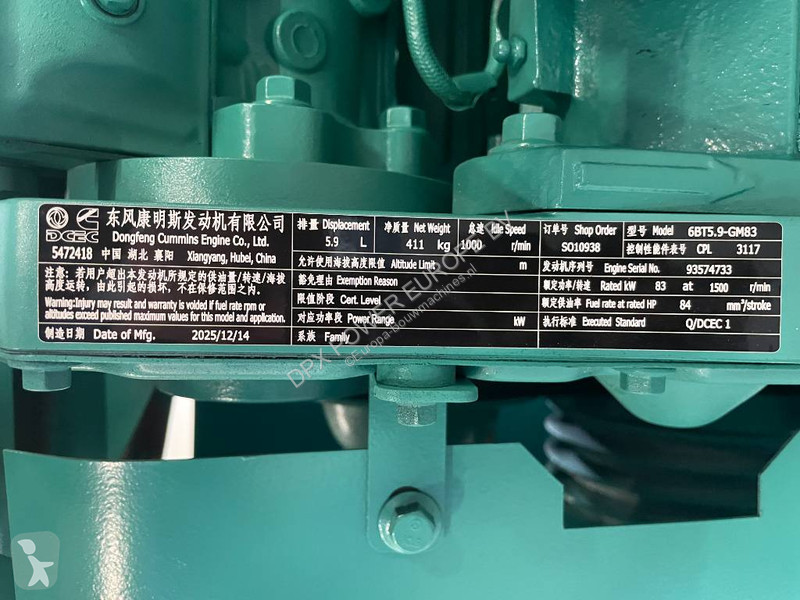 Stavebný stroj Cummins 6BT5.9-GM83 - 100 kVA...