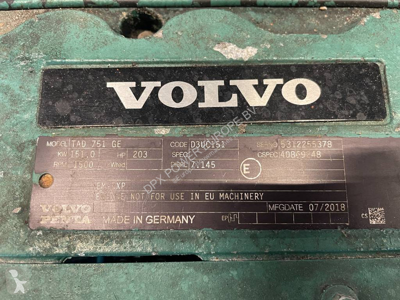 Volvo TAD751GE - 165 kVA generator - DPX-12656...