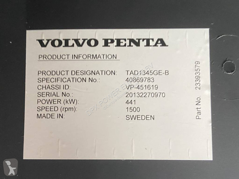 آلة لمواقع البناء Volvo TAD1345GE - 500 kVA...