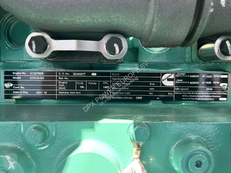 Material de obra Cummins KTA19-G3 - 500 kVA...