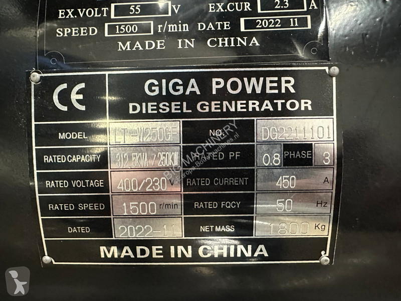 Stavebný stroj  LT-W250GF 312.5kva