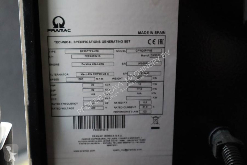 Materiaal voor de bouw Pramac GPW20P Unused,...