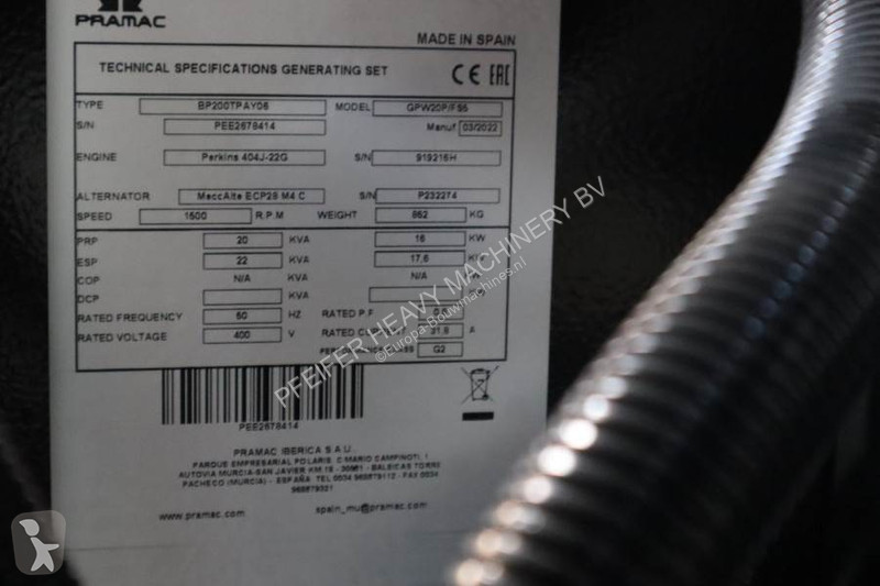 Materiaal voor de bouw Pramac GPW20P Unused,...