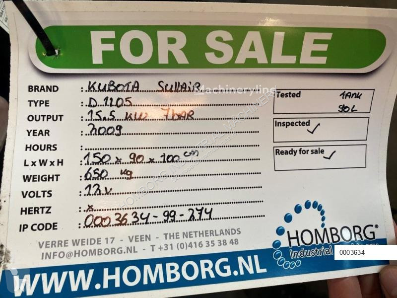 Entreprenørmaskiner Kubota Compresseur...