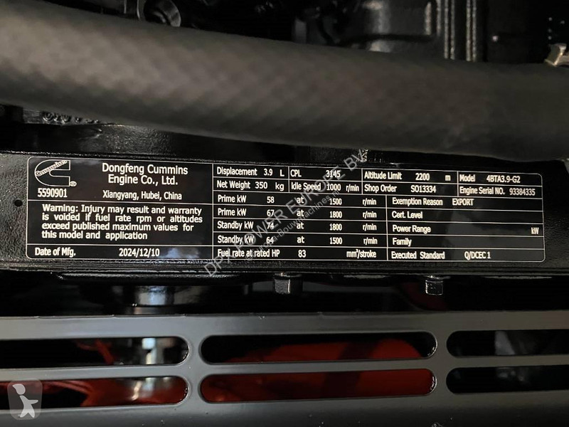 Materiaal voor de bouw Cummins 4BTA3.9-G2 - 66...