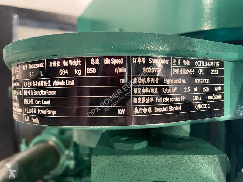 Stavebný stroj Cummins 6CT8.3-GM115 - 138 kVA...