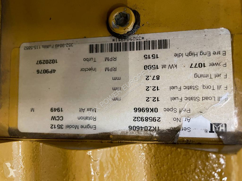 Stavebný stroj Caterpillar 3512 - 1250 kVA Used...