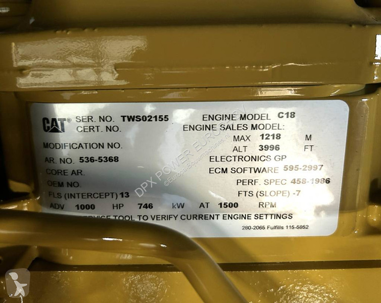 آلة لمواقع البناء Caterpillar DE850E0 - C18 -...