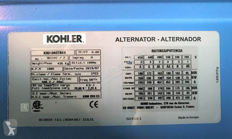 Materiaal voor de bouw SDMO J165 - 165 kVA...