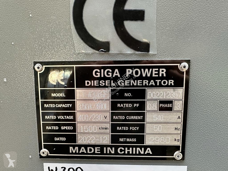 Materiaal voor de bouw  Giga power 375 kVa...