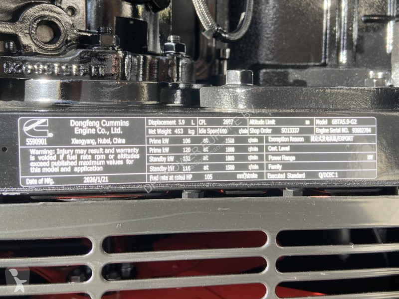 Stavebný stroj Cummins 6BTA5.9-G2 - 138 kVA...
