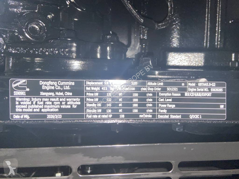 Stavebný stroj Cummins 6BTAA5.9-G2 - 155 kVA...