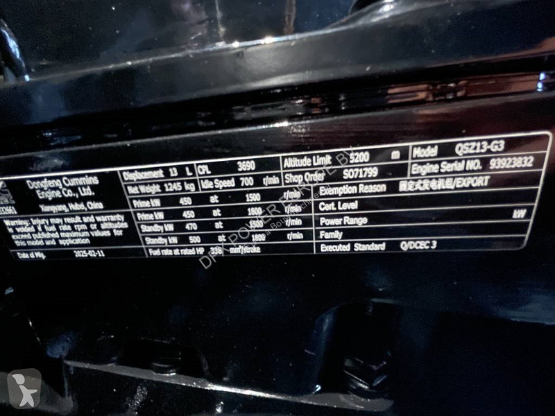 Stavebný stroj Cummins QSZ13-G13 - 550 kVA...