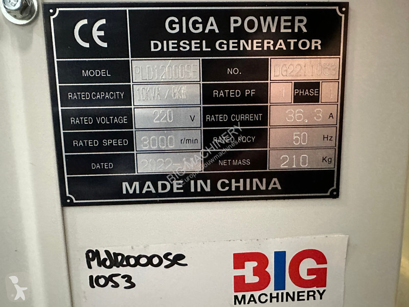 Entreprenørmaskiner  PLD12000SE 10 kVA silent...