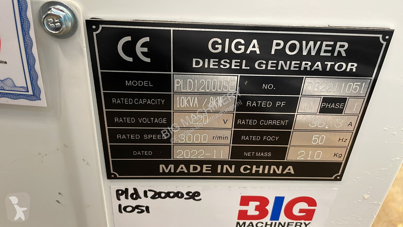 Stavebný stroj  PLD12000SE 10 kVA silent generator