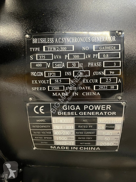 Materiaal voor de bouw  375 KVA open generator...