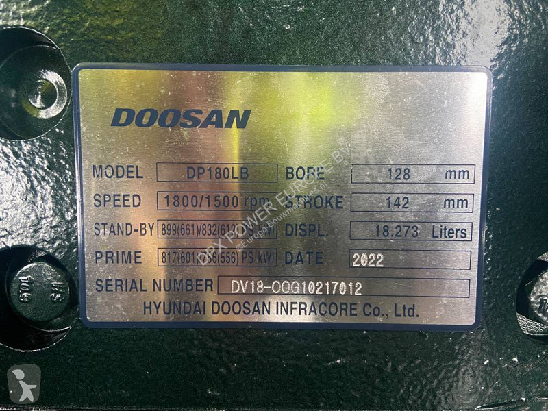 Stavební vybavení Doosan DP180LB - 710 kVA...