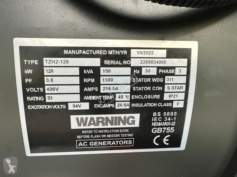 آلة لمواقع البناء Ricardo 150 KVA (120KW)...