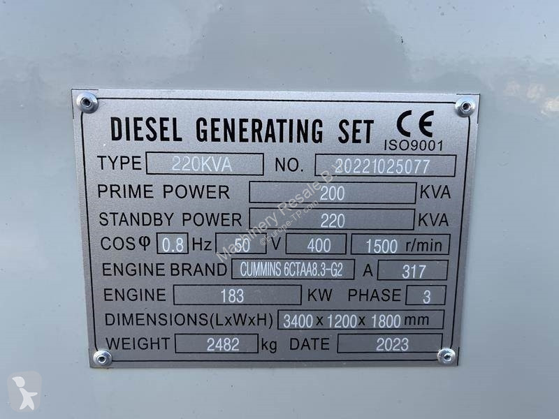 Materiaal voor de bouw Cummins 220 kVA