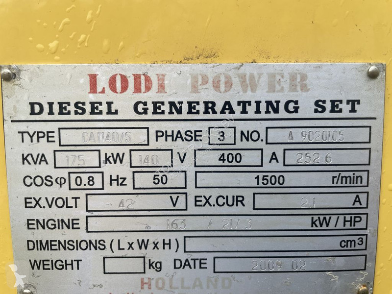Stavebný stroj  175KVA GENERATOR BRAND NEW