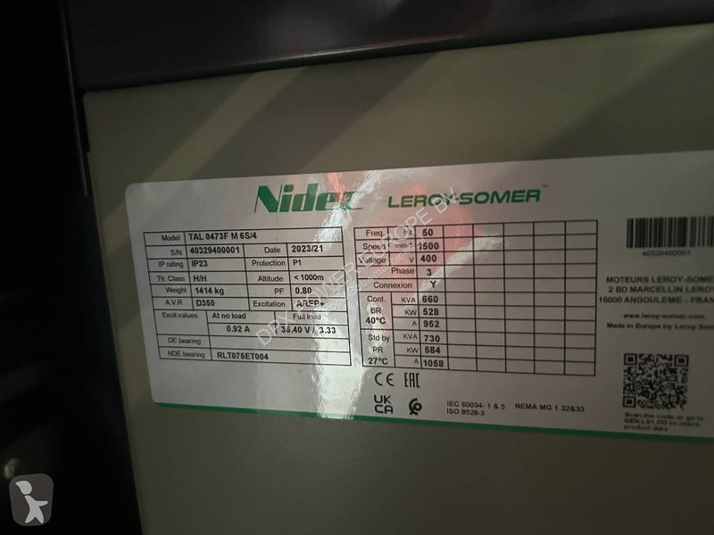 Materiaal voor de bouw Scania DC16 - 715 kVA...