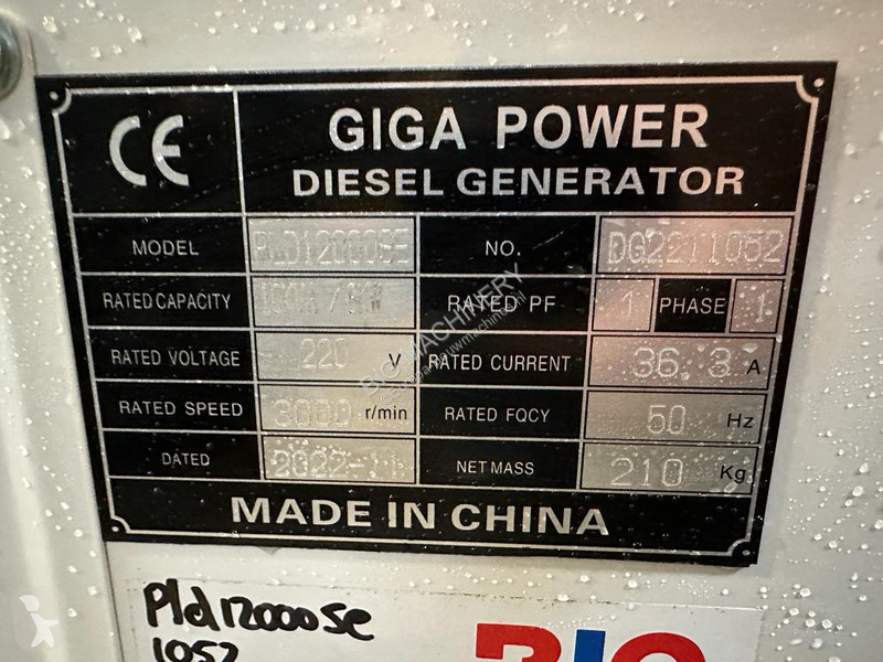 Stavebný stroj  PLD12000SE 10 kVA silent generator