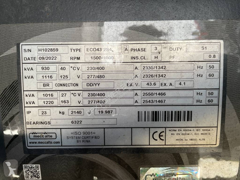 Stavebný stroj Pramac GSW1015B - 1016kVA Used...