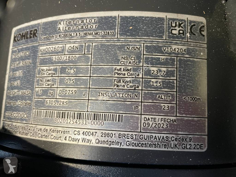 Stavebný stroj  K9 - 9 kVA Generator - DPX-17000