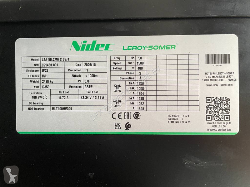 Stavebný stroj Perkins 4008TAG3 - 1.250 kVA...