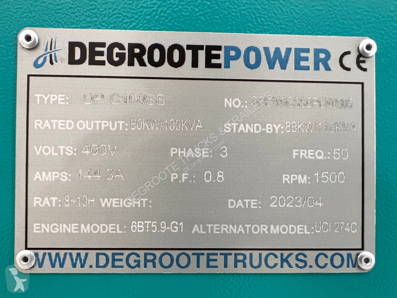 Stavebný stroj  DP-C100SS 100KVA