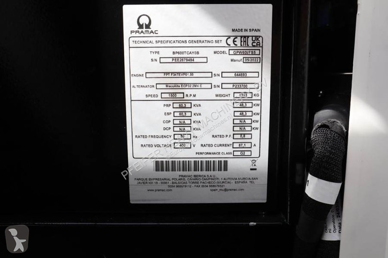 Materiaal voor de bouw Pramac GPW60I/FS5 Valid...
