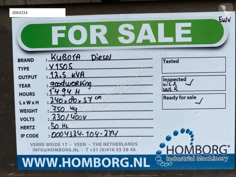 Materiaal voor de bouw Kubota V1505 Vrachtwagen...