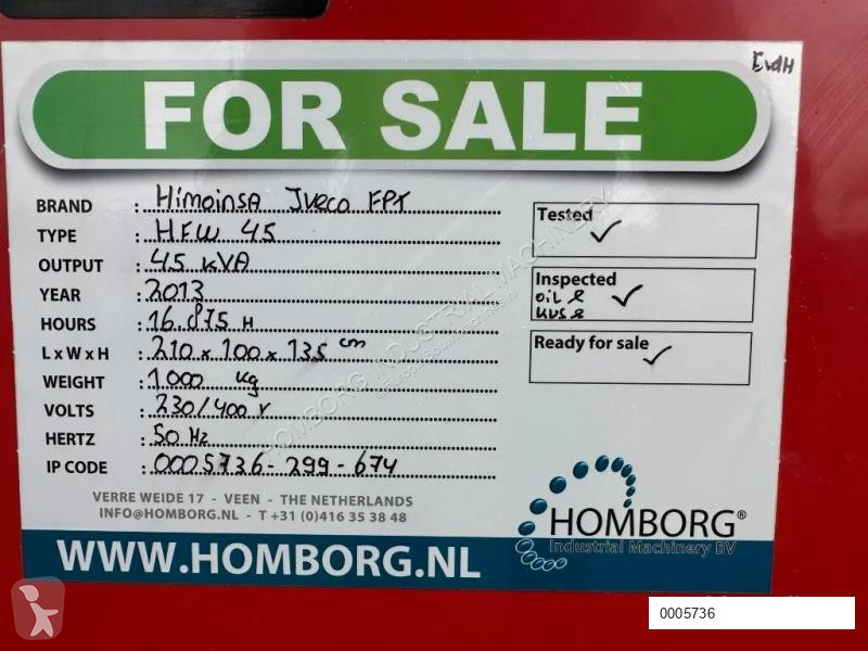 Materiaal voor de bouw Himoinsa HFW 45 Iveco...