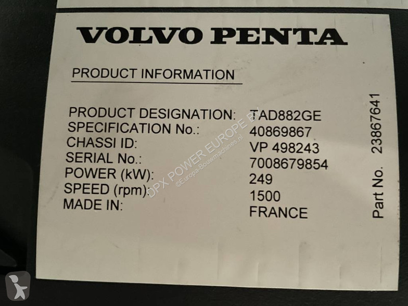 Строительное оборудование Volvo TAD882GE - 275...