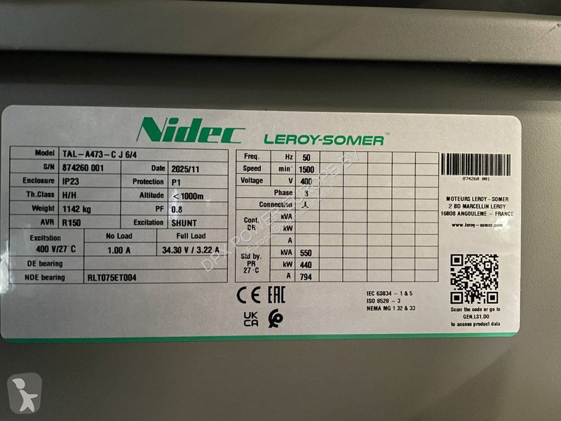 Stavebný stroj Cummins QSZ13-G13 - 550 kVA...