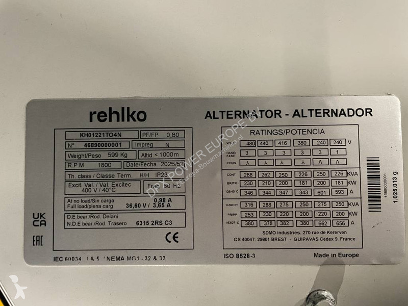 Stavebný stroj  KD250 - 250 kVA Generator -...