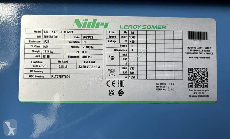 Stavební vybavení  6M33G715/5 - 720 kVA...