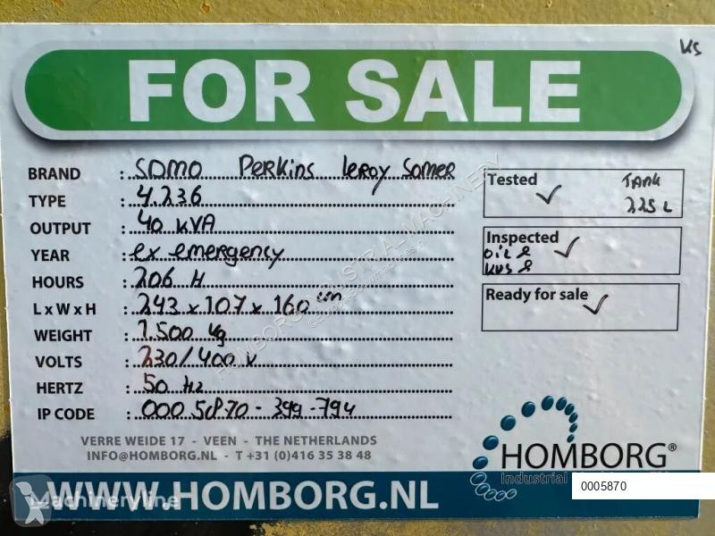 Entreprenørmaskiner SDMO Perkins Leroy Somer 40...