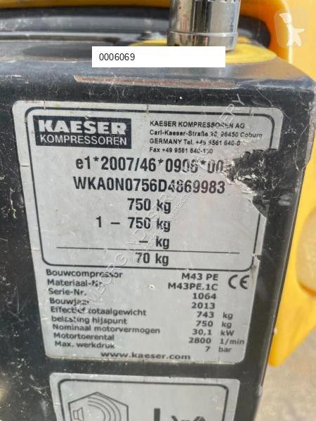 Material de obra Kaeser M43 Kubota 4,2 m3 / min...