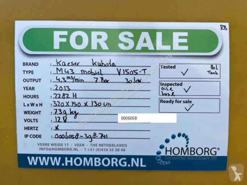 Materiaal voor de bouw Kaeser M43 Kubota 4,3 m3...